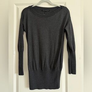 White House Black Market Gray Knit Sweater Dress Tunic XS